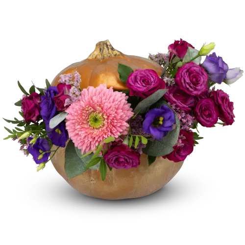 Zlatá dýně s květy